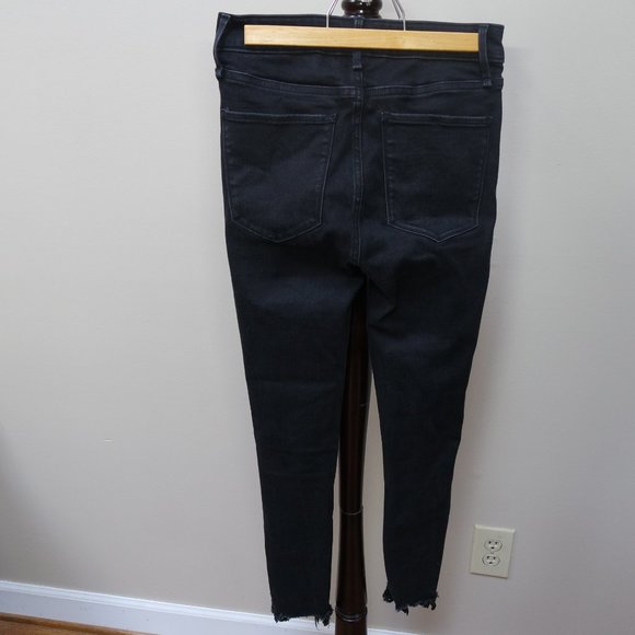 A&F Black Jeans with Frayed Bottem - Picture 2 of 3
